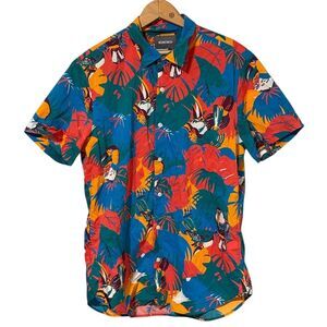 Bonobos Men's L Coral Toucan Tropics Short Sleeve Shirt Casual Summer